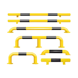 The manufacturer supplies powerful U-shaped anti-collision steel guardrails for parking Spaces and car limiters