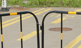 Construction area safety guardrails and crowd control for stainless steel parking poles in urban road traffic management