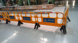 Temporary portable plastic roadblocks, interlocking building fence roadblocks, detachable road crowd control roadblocks for sale