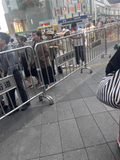 Construction area safety guardrails and crowd control for stainless steel parking poles in urban road traffic management