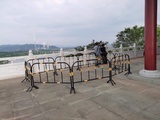 Construction area safety guardrails and crowd control for stainless steel parking poles in urban road traffic management