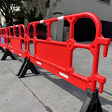 Temporary portable plastic roadblocks, interlocking building fence roadblocks, detachable road crowd control roadblocks for sale
