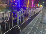 Construction area safety guardrails and crowd control for stainless steel parking poles in urban road traffic management