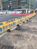 Temporary portable plastic roadblocks, interlocking building fence roadblocks, detachable road crowd control roadblocks for sale