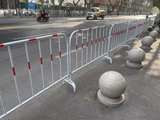 Construction area safety guardrails and crowd control for stainless steel parking poles in urban road traffic management