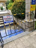 Construction area safety guardrails and crowd control for stainless steel parking poles in urban road traffic management